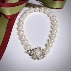 本真珠　あこやパール　約7.5～7mm　シルバー　ブレスレット