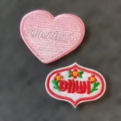 刺繍ワッペンセット ハートと花 SEVENTEEN ハングル
