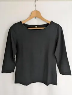 ユニクロ　ブラック 七分袖 Tシャツ Lサイズ