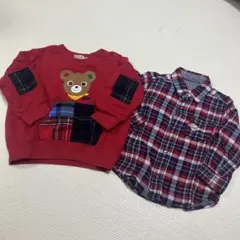 ミキハウス トップス まとめ 80 プッチー セーター チェックシャツ