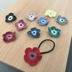 マリメッコ風　花のヘアゴム