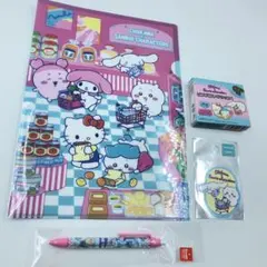 ちいかわ サンリオ 4点 クリアファイル ステッカー シャーペン ピンズ