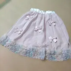 リボン付き チュールスカート ピンク　120のサムネイル