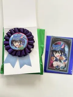 鬼滅の刃 ハロウィン嘴平伊之助　コサージュ風バッジメタリックカード