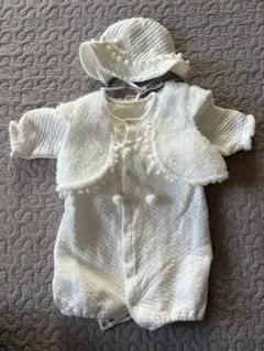 ベビー　ドレスオール　帽子付き 50-70cm お宮参り　日本製　シンク・ビー