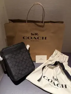 COACH ブラック ショルダーバッグ 保存袋付き