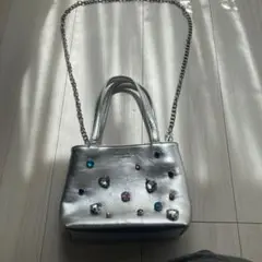 シルバー　ミニショルダーバック