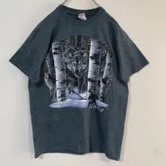 ［希少］90s カナダ製 狼 アニマル ヴィンテージTシャツ グリーン 希少］90s カナダ製 狼 アニマル柄 ヴィンテージTシャツ グリーン L