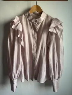 お値下げ！【SNIDEL】 フリル付きピンクシャツ ONE SIZE