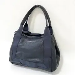 美品】バレンシアガ ネイビーカバス XS パンチング ハンドバッグ