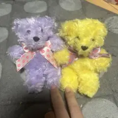 くま ぬいぐるみ 2体セット パープル イエローのサムネイル