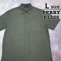 PERRY ELLIS　AXIST　半袖シャツ　L　ダークグリーン　緑　モーダルのサムネイル