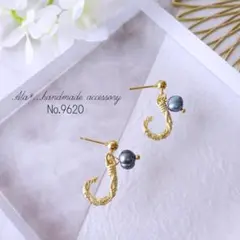 No.9620　 ハワイアンジュエリー調フックと淡水パール✜　ピアス/イヤリング