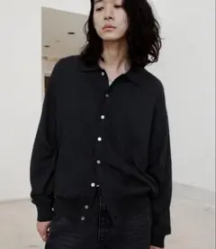 T/C BASIC KNIT SHIRT CARDIGAN S チャコールWYM