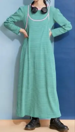 HELLO.SANFRANCISCO ロンTEE付きボーダーキャミワンピ