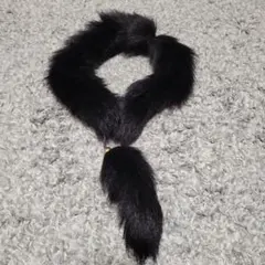 黒 ファー ネックレス型マフラー