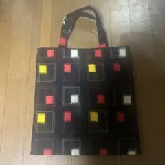 カラフル四角形エコバッグ　手作り着物地　リバーシブル