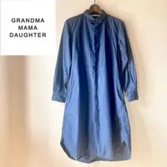 GRANDMA MAMA DAUGHTER ネイビー長袖シャツ　ロングワンピースのサムネイル