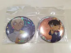 コナン・安室透 ホログラム缶バッジ２個セット　きらっシリーズ　手紙シリーズ