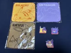 ナムコ　特典　非売品　ポケモン ミニタオル3種＆ステッカー3種セット