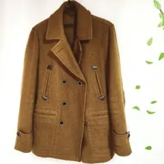 Pコート ピーコート ショート丈 ダブルボタン キャメル ブラウン