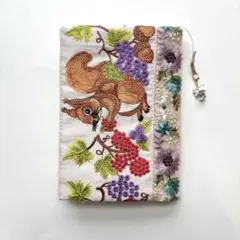 インド刺繍のブックカバー　文庫本サイズ