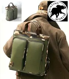 新品【ハンティングワールド】2WAY バチューカモヘルメットバッグ トートバッグのサムネイル