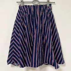 INGNI ネイビーと赤のストライプ フレアスカート Mサイズ