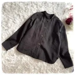 【ジャンニロジュディチェ】スタンドカラージャケット／ダークブラウン系 36 美品