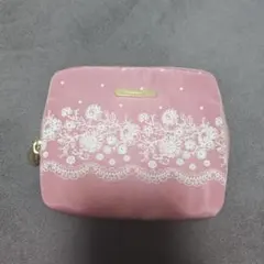 Afternoon Tea 花柄刺繍ポーチ ピンク