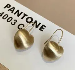 ゴールド ハート型 フープピアス 中型···2