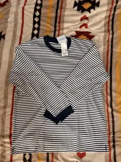 エアリズム　UNIQLO 長袖Tシャツ XL ホワイト/ネイビー