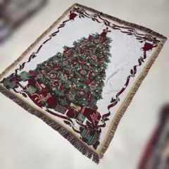 クリスマスツリー　ブランケット　マルチカバー　ソファカバー　ラグ　155x131のサムネイル