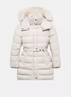 【新品】ZARA 撥水加工入りウィンドブレーカーフード付きダウンジャケット S