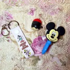 ミッキー フック キーホルダー カードスタンド セット