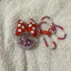 東京ディズニーリゾート ミニー 光るおもちゃネックレス ペンダント 赤