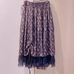 axes femme クラシカル柄スカート レース付き 美品