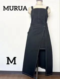 MURUA ブラック ジャンパースカート　ジャンスカ　スリット入り　M 美品