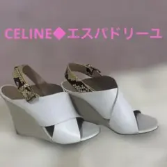 CELINE ウェッジソール サンダル パイソン柄のサムネイル