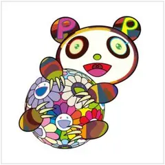 村上隆 版画 「お花の玉の上にて、パンダの子供がすやすや。寝ています