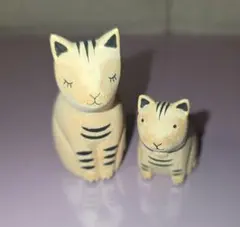 廃盤品　T-Labぽれぽれ動物　タビーキャットファミリーセット　猫親子のサムネイル