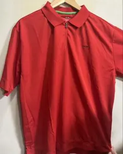最安値【大きいサイズ】ティゴラ赤 ジッパーポロシャツ（半袖）