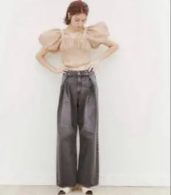 スナイデル　ダブルタックワイドデニム ブラック