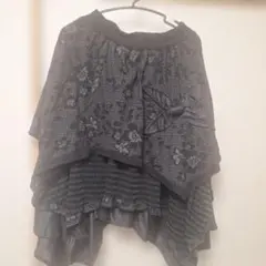 花柄リボン付きレイヤードスカートのサムネイル