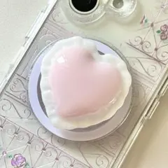 レジン グリップトック スマホグリップ 韓国 ハート　クッション バレエコア