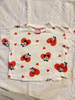 ミッキーミニー ハート柄 Tシャツ 80