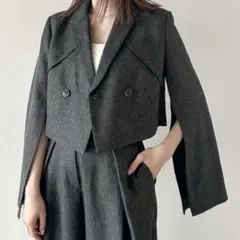 ショート丈 ジャケット グレー