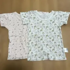 95cm ベビー肌着　半袖シャツ　恐竜　宇宙柄 シャツ肌着 2枚セット