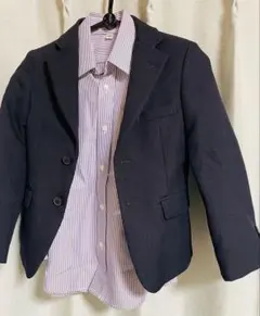 ネイビー ジャケット シャツ・ズボンセット 120