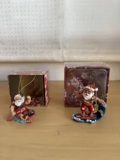 サンタクロースクリスマスオーナメント2個セット